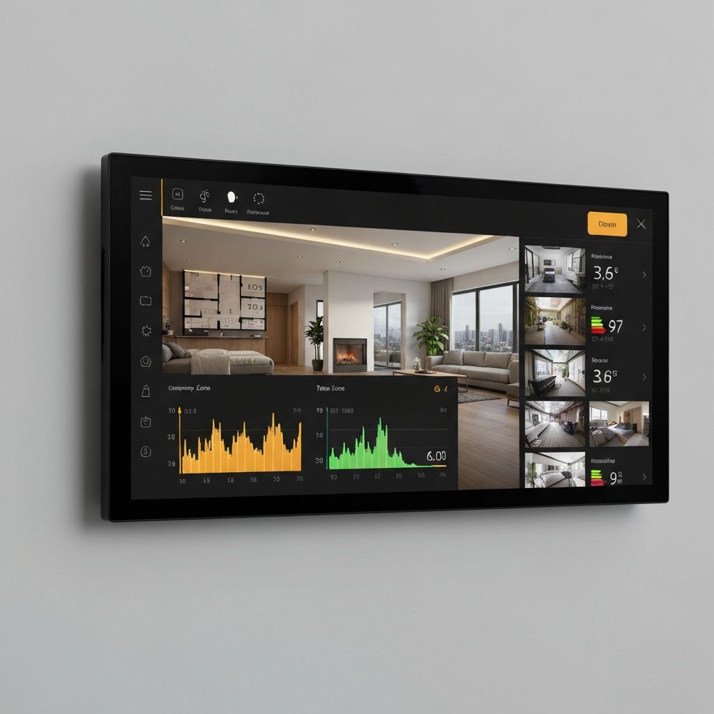 Moderne KNX-Visualisierung mit Raumsteuerung und Energiemonitoring